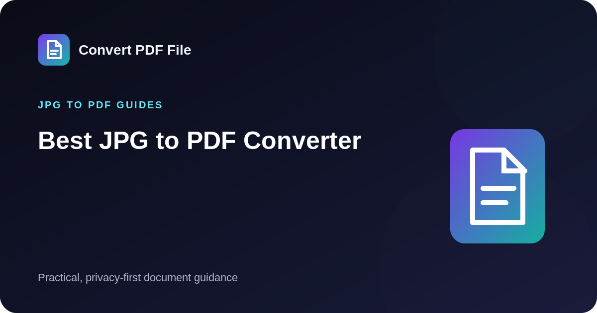 Best JPG to PDF Converter guide by Convert PDF File