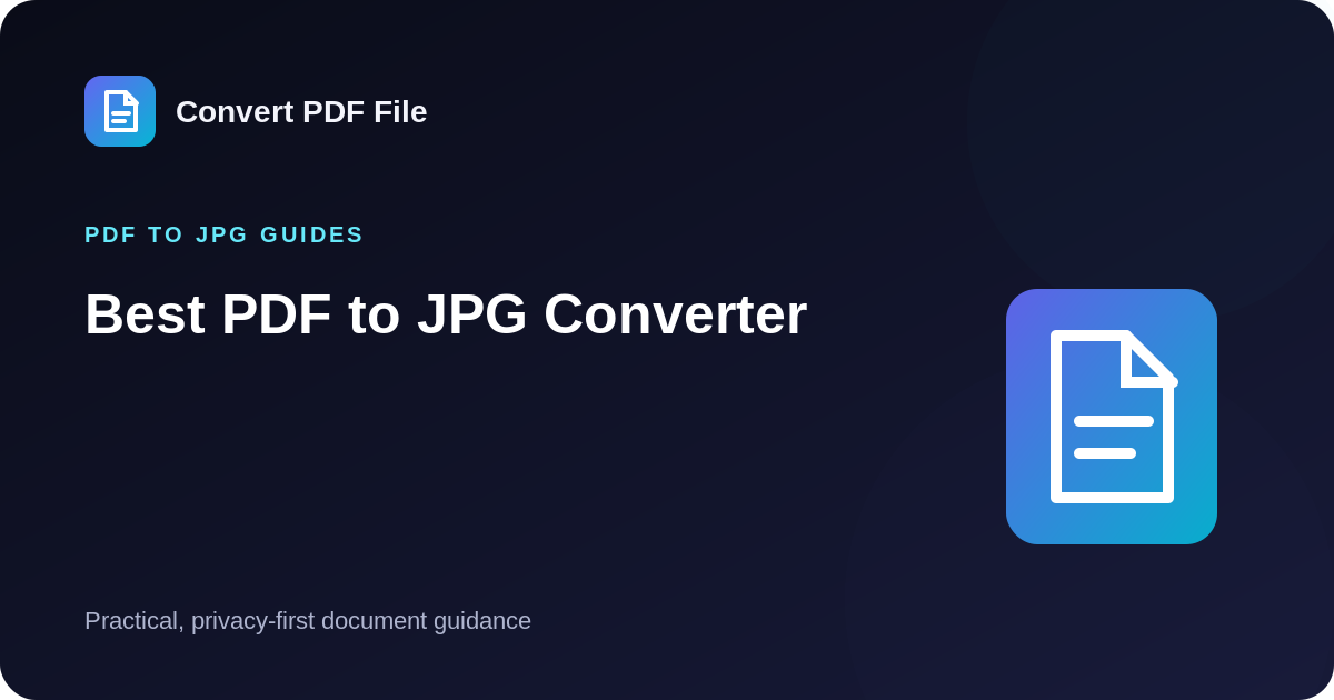 Best PDF to JPG Converter guide by Convert PDF File