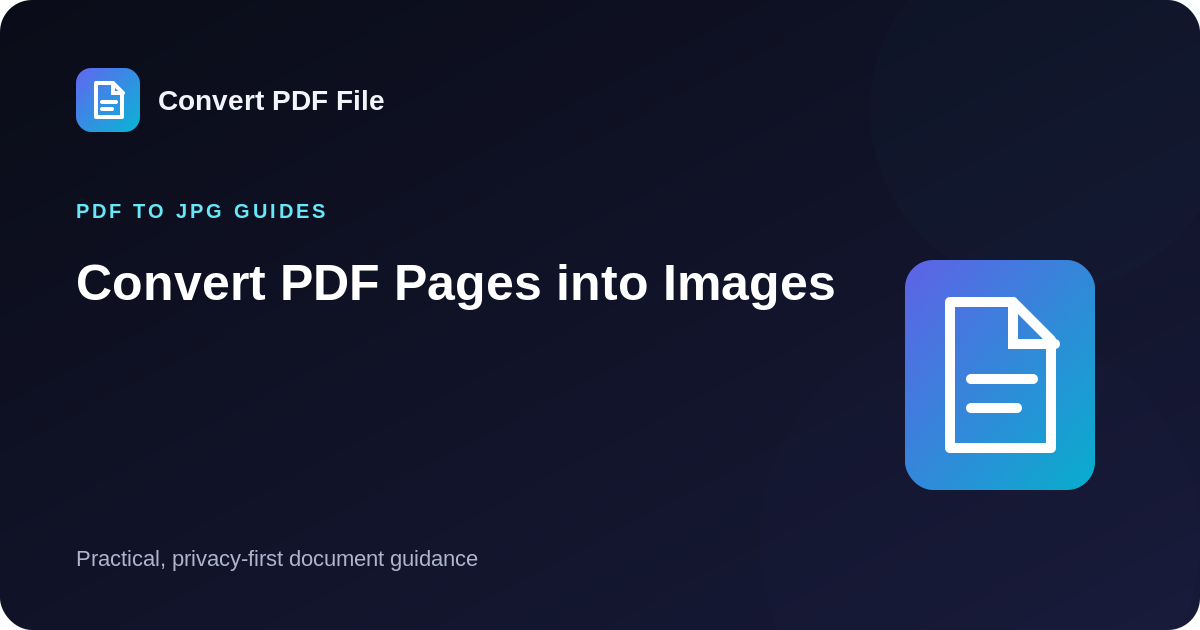 Convert PDF Pages into Images guide by Convert PDF File