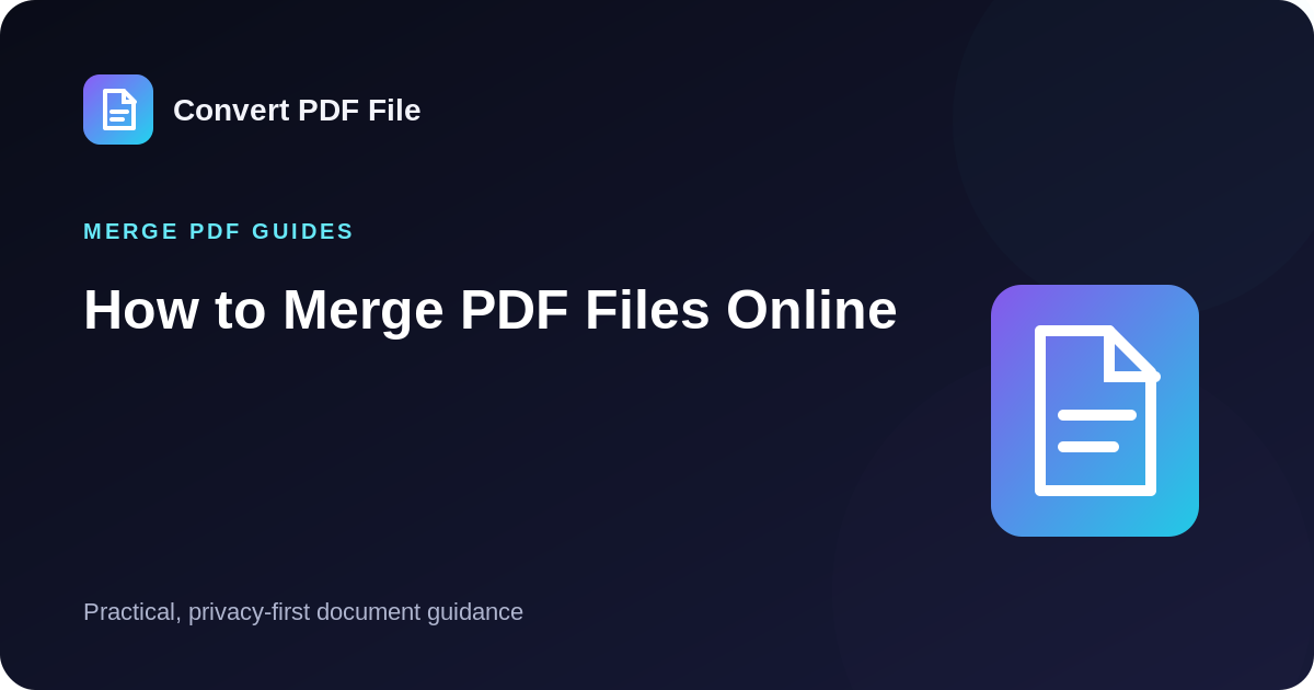 How to Merge PDF Files Online guide by Convert PDF File