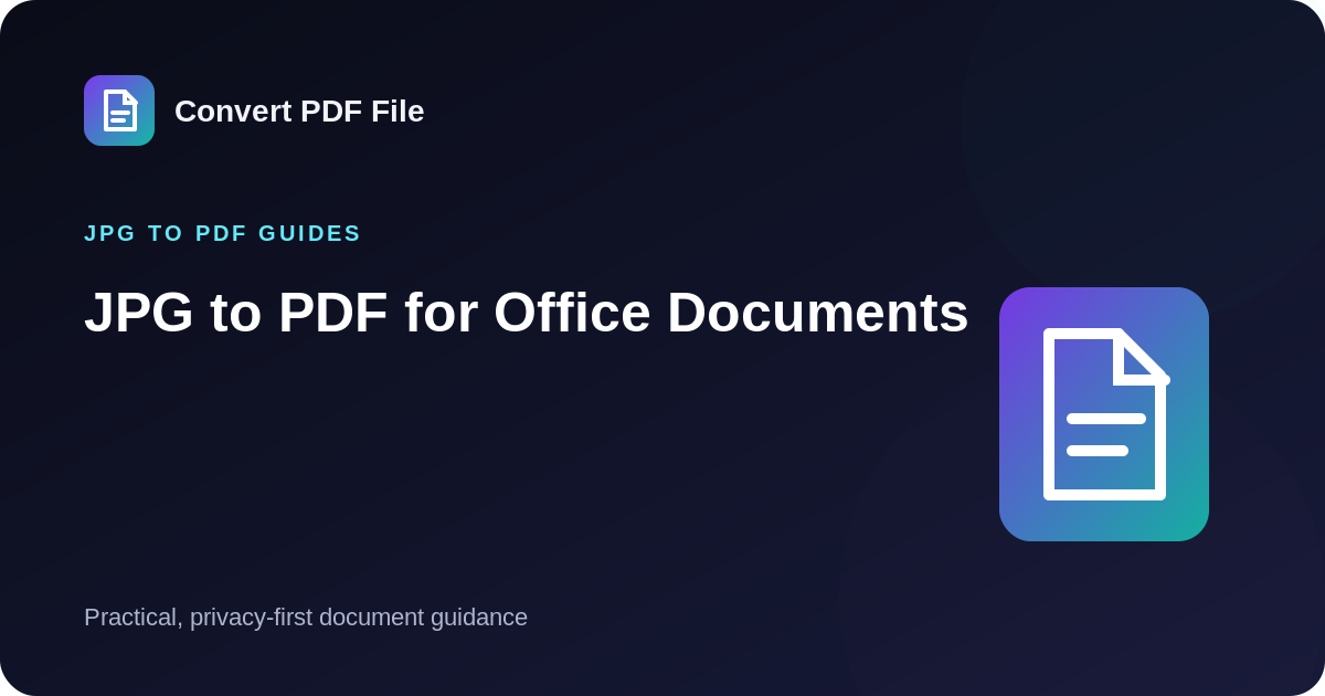 JPG to PDF for Office Documents guide by Convert PDF File