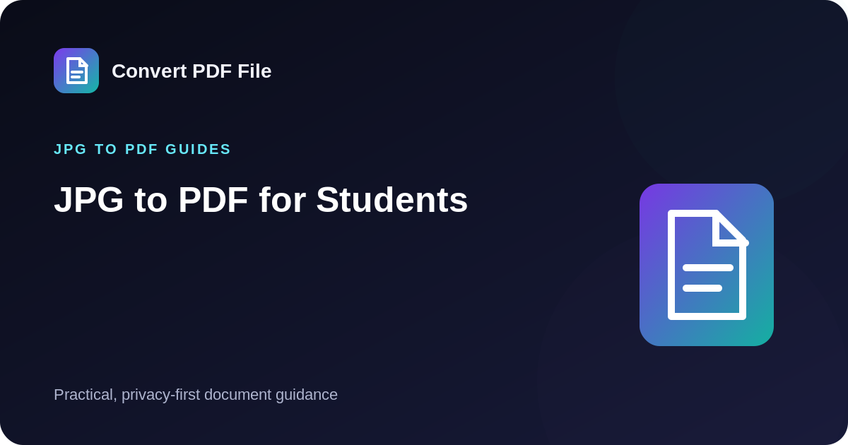 JPG to PDF for Students guide by Convert PDF File