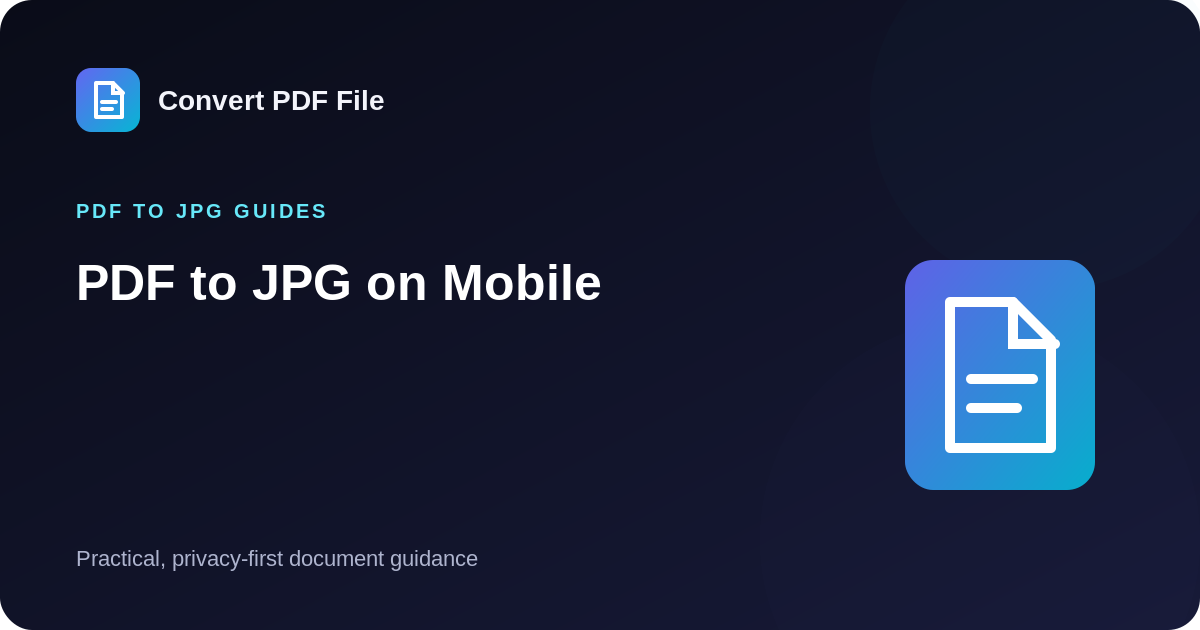 PDF to JPG on Mobile guide by Convert PDF File